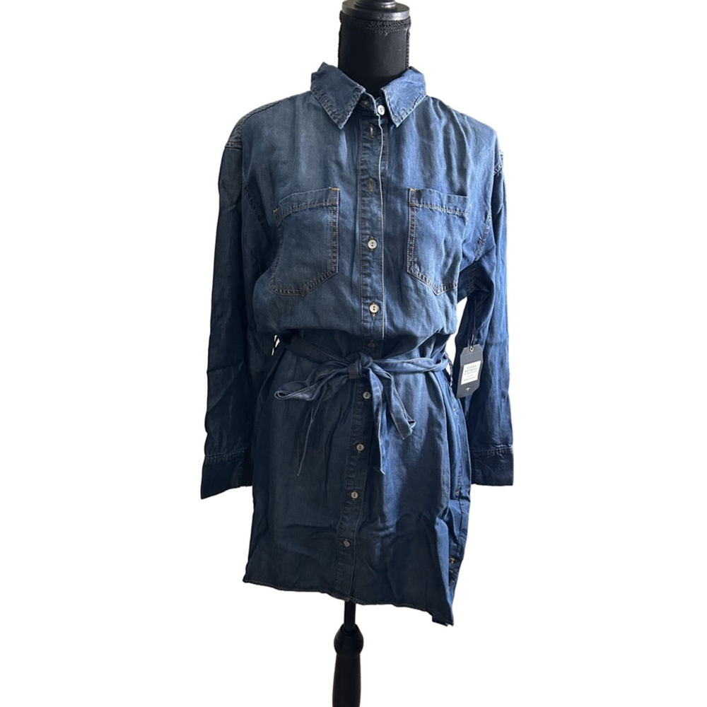 NWT Women's Serra Retreat by Joie Rucker Denim Shirt Dress Size S Blue